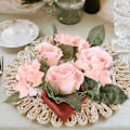 Miniatyrbillede 2 af 4: 2 stk. Kunstig Rose Krans Lys Kranse Ringe Bryllup Bordplade Krans Dekoration