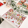 Miniatyrbild 1 av 5: Julbordstabletter Set om 4, Rektangulära Tvättade Bordstabletter för Kök Matbord Dekorationer