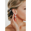 Miniatyrbilde 3 av 4: Dråpeformede Cubic Zirconia-brudesmykker, Rhinestone-hengende øreringer for bryllup og ball