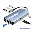 Miniatyrbilde 2 av 5: 7 i 1 USB C Hub Multiport Adapter 4k Strømforsyning Usbc Hub Ethernet Usb-c Dongle