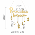 Miniatyrbillede 5 af 5: Dekoration Træ Vedhæng Ornament Eid Mubarak Træ Hængende Plakat Skilt Måne Stjerne Hængende Vedhæng Vægdekoration 2stk