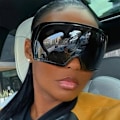 Miniatyrbillede 3 af 8: Dame Herre Oversized Punk Solbriller UV400 sky Black-Mirrored Red