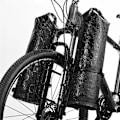 Miniatyrbillede 2 af 5: 2 stk. bærbar vandtæt cykelgaffel taske monteringssæde elektrisk scooter taske montering base cykel fron