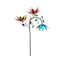 Miniatyrbilde 1 av 5: Vindspinner, vindspinnere for hage og hage i metall med 3 snurrende blomster og sommerfugler