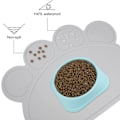 Miniatyrbillede 5 af 5: Fodermåtte til kæledyr, katte- og hundefodermåtte, silikone skål måtte, skridsikker, vandtæt, grå
