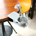 Miniatyrbild 4 av 5: Newway-dryckeshållare klämma, bordflaska koppställ bordsskiva klämma vatten dryck läsk kaffe mugghållare, 1 st grå