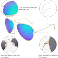 Miniatyrbilde 3 av 5: Solbriller for menn og kvinner Aviator Polarized Metal