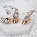Miniatyrbillede 1 af 5: Sæt med 5 guld Forskellige størrelser Legering Rhinestones Falsk Klo Negl Finger Klo Ring Punk Stil Falske Negle