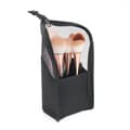 Travel Makeup Brush Bag Portable Makeup Brush Holder Organizer Waterproof Standing Practical Mesh Case Black