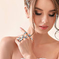 Miniatyrbild 2 av 5: Öppna ringar set knogstackring ormring boho fingerring för kvinnor män flickor