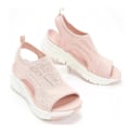 Miniatyrbillede 1 af 5: Bløde Brede Læder Strand Slippers til Kvinder - Pink