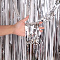Miniatyrbilde 4 av 5: 4 stk Metallic Tinsel Foil Frynser Gardiner Bakgrunn, 1m x 2m Streamers for Bursdag Bryllup Forlovelse Fest