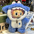 Miniatyrbillede 1 af 5: Labubu Dukke Tøj Første Generation Anden Generation Blindbox Labubu Dukke Tøj Zipper Blue Shark