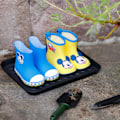 Miniatyrbild 2 av 5: Set med 3 svarta plastbrickor, Nesting Frukostserveringsbrickor, Eftermiddagstebricka, Dekorativ Rektangulär Visningsbricka, Nestad
