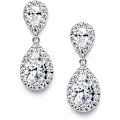 Miniatyrbilde 1 av 4: Dråpeformede Cubic Zirconia-brudesmykker, Rhinestone-hengende øreringer for bryllup og ball