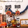 Pikkukuva 5 / 5: 2 kpl Halloween-ovien ripustuskoristeet, sisä- ja ulkokäyttöön, noita- ja kallokoristeet seinälle, ovelle, ripustusbannerit, koristeet