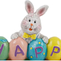 Miniatyrbillede 3 af 5: Påskedekorationer Håndmalede Påskeæg Bunny Centerpiece, 8,5 tommer Bordplade Påskeharpiksfigur Dekoration til Hjem Stue Soveværelse Påskedekoration
