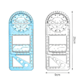 Miniatyrbillede 2 af 5: 2 stk. Multifunktionelle tegneredskaber Geometriske lineal Geometriske tegne skabeloner Gave