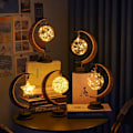 Miniatyrbilde 3 av 7: LED Lunar Nattlampe Måne Stjerne Lampe Borddekorasjon Baderomsdekor C