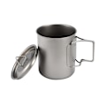 Miniatyrbild 1 av 5: Ultralätt Titanmugg Utomhus Bärbar Mugg Camping Picknick Vattenmugg Fällbart Handtag 750ml Titan