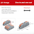Miniatyrbillede 4 af 5: 55 stk. grå orange greb ledningsforbindelser, 1 til 1 inline elektrisk til hurtig forbindelse, samlemuffer til ledninger 28-12 AWG