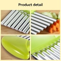 Miniatyrbild 4 av 5: Rostfritt Stål Potatis Morot Chip Grönsak Crinkle Wavy Chopper Cutter Pommes Frites Slicer 2Pack/Set