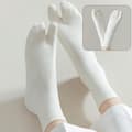 Miniatyrbillede 4 af 5: Flip Flop Sokker, 3 Par Split Tå Store Tå Sokker Til Sandaler, Unisex One Size, Sort Hvid Og Grå