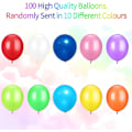 Miniatyrbillede 3 af 5: 100 stk. balloner - farveassorterede fødselsdagsbilloner 10 tommer flerfarvede balloner pakke regnbue balloner understøtter helium/luft balloner