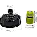Miniatyrbilde 3 av 3: IBC Tank Tap Adapter Vannslangehette Kobling Hage Slange Kran Hage
