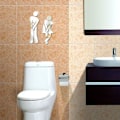 Pikkukuva 2 / 5: WC-tarra! Hauska kylpyhuoneen WC:n, WC:n oven, peilin symbolimerkkisetti kotiin, toimistoon ja työpaikalle (1 pari, hopea) -z