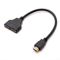 Miniatyrbild 1 av 5: HDMI-splitter 1 in 2 ut 1080p, en i två kablar, hög upplösning