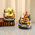 Miniatyrbild 1 av 5: 2 st LED-upplysta julbyar för inomhusdekoration, söta julsamlarbyggnader små byhus