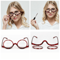Miniatyrbillede 1 af 8: Roterende Forstørrelsesglas Makeup Briller Læsebriller +1.0~+4.0 sort black strength 3.0
