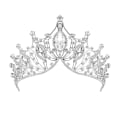 Miniatyrbillede 1 af 5: Barok Dronning Krone, Sliver Bryllupskrone og Tiara til Brud Håndlavet Prinsesse Krystal Rhinestone Pandebånd Tiaraer til Kvinder