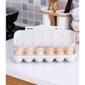 Miniatyrbilde 3 av 5: 2 grå eggbeholdere for kjøleskap, rader eggdispenser for kjøleskap, plassbesparende eggbeholderbrett（12 * 2 egg）