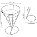 Miniatyrbillede 2 af 5: Pommes frites kegleholder, cornet-holder med saucekop til hjemmefester, picnics