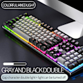 Miniatyrbild 3 av 3: Gamingtangentbord 104 tangenter RGB-tangentbord Full Size tangentbord Speltillbehör