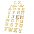 Miniatyrbillede 4 af 4: 56 stk. Sequin Guld Bogstav Patches Stryg på Patches Alfabet Tøj Patches