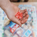 Miniatyrbillede 2 af 3: 60 stk. Flersidet terninger Polyhedral terningesæt D4 D&D TRPG kopspil (rød)