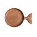 Miniatyrbilde 1 av 5: 3 stk, sauseskåler i tre, forretter med håndtak, fiskeformet liten serveringsbrett for underlag, dessert, syltetøy, sushi, 4,7x3,3 tommer
