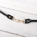 Miniatyrbillede 2 af 3: 2 stk. 40 cm håndtaskeremme i kohudlæder med metalspænde til udskiftning til damehåndtasker, gør-det-selv-tilbehør (sort)