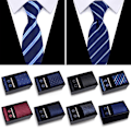 Miniatyrbilde 2 av 9: 4 STK/SET Slips Lommetørkle Mansjettknapper Sett for Menn Business 7