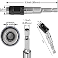 Miniatyrbild 2 av 4: 2-pack magnetisk svängbar bitshållare, 1/4\" vridbar borrbitshållare med snabbkoppling, flexibel skruvmejselbitshållare för trånga utrymmen eller hörn (röd)