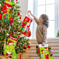 Miniatyrbilde 5 av 5: 4-pak strømpe, 18 tommer store julestrømper dekorasjoner for familieferiefest dekor