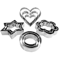 Miniatyrbilde 1 av 5: Metallkakeformsett, minikakeform for baking (12 stk runde hjerteformede stjerneformede kakeformer)