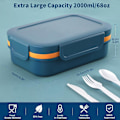 Miniatyrbilde 5 av 5: Bento Box Lunsjbokser, 2000ml Bento Lunsjboks for Voksne Barn, Stakkbar Japansk Lunsjboks med 8 Rom, Lekkasikker Måltidspreparat (blå)