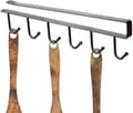 Iron 6 Hooks Storage Rack - Home Storage Mug Hooks - Kitchen Under Cabinet Organizer Hook Rack, Slide On Mug Hooks Under Cabinet, No Drilling