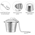Miniatyrbillede 4 af 5: Pieces Te-infuser til løs te Rustfrit stål Te-filter med kæde Te-infuser Te-kugle til tekande & krydderier