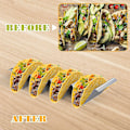 Miniatyrbilde 2 av 5: 1 stk Taco-holdere, 4 rom Taco-stativ Ovnssikkert Rustfritt stål 304 Taco-stativ for restaurant og hjem
