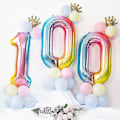 Miniatyrbillede 5 af 5: Talballoner, 40 tommer store regnbue folie mylar heliumballoner til fødselsdagsfestgradient, 5